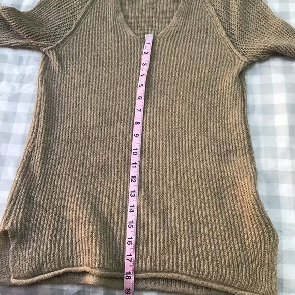 Kenar Hoodie Crochet Knit Sweater Tan Medium Beige Neutral Tone - Picture 11 of 13